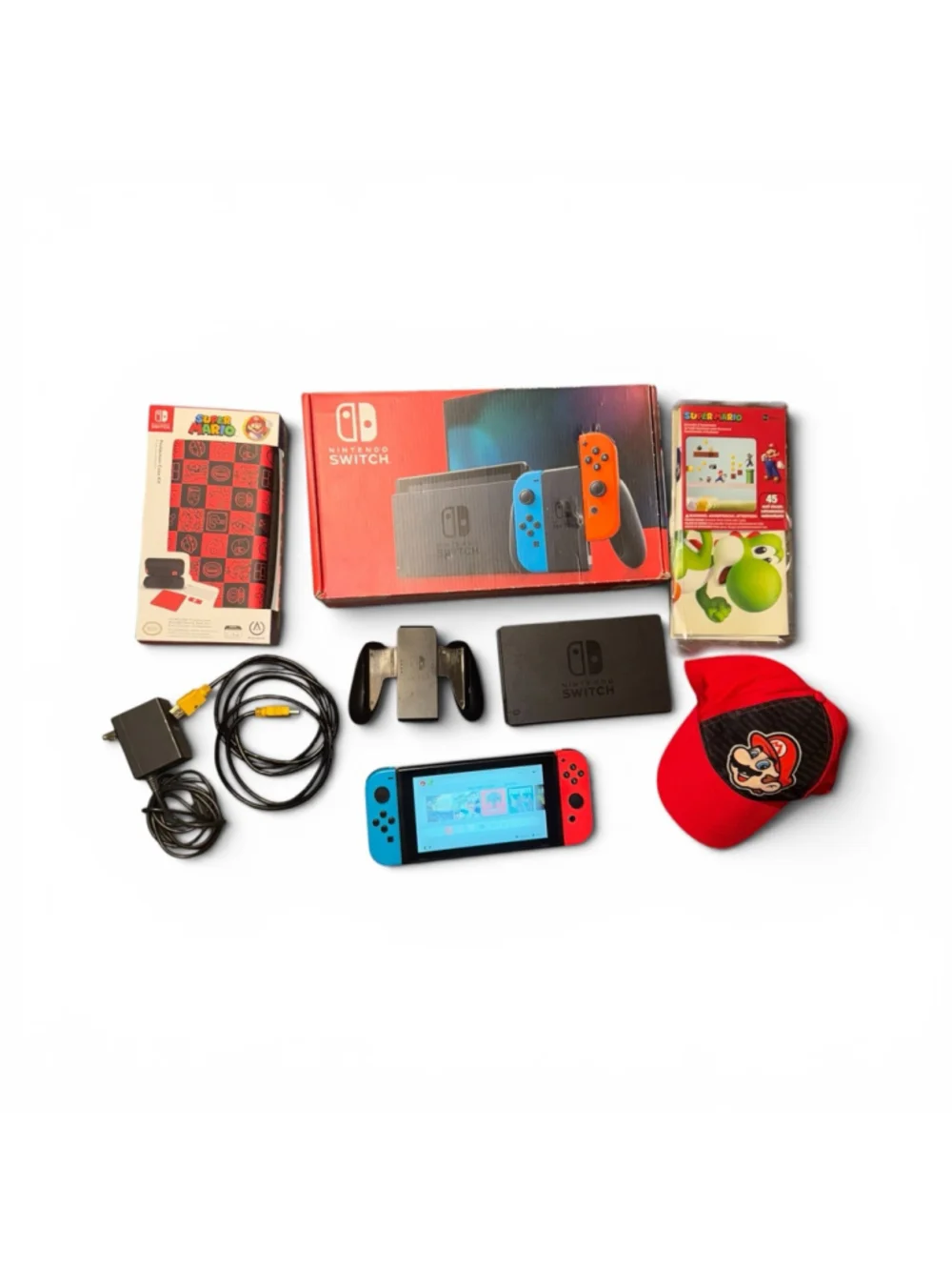 Nintendo Switch Console with Joy-Cons, Dock, and Accessories Bundle Lot